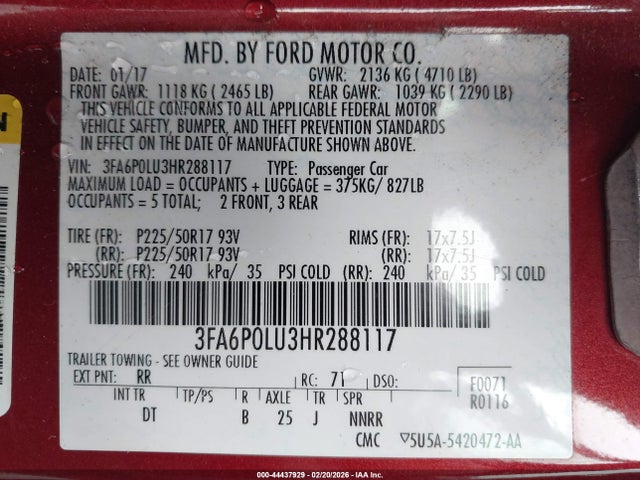 Ford Fusion Hybrid Se 2017 3FA6P0LU3HR288117 Image 9