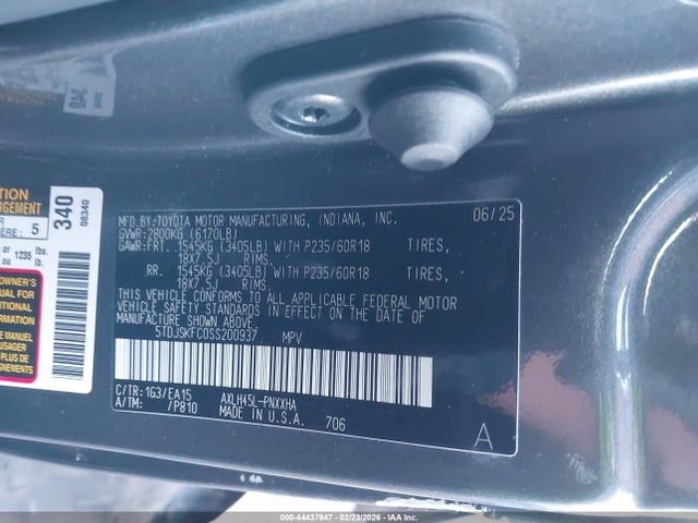 5TDJSKFC0SS200937 Toyota SIENNA XLE
