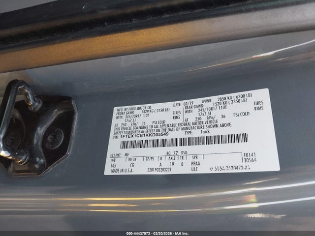 Ford F-150 Xl 2019 1FTEX1CB1KKD05549 Image 9