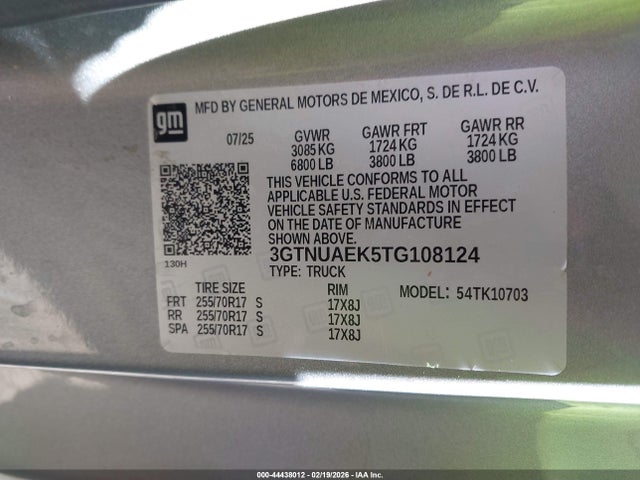3GTNUAEK5TG108124 GMC SIERRA 1500