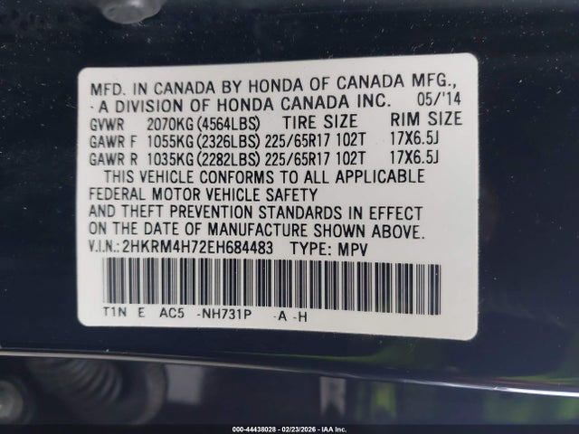 Honda Cr-v Ex-l 2014 2HKRM4H72EH684483 Image 9