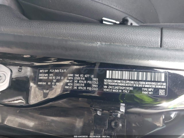 ZACCJABT9GPC56360 Jeep Renegade Latitude