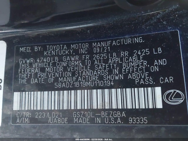 58ADZ1B19MU110194 Lexus ES 350
