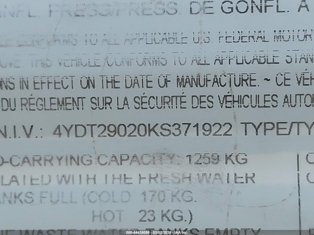 4YDT29020KS371922 Keystone Other