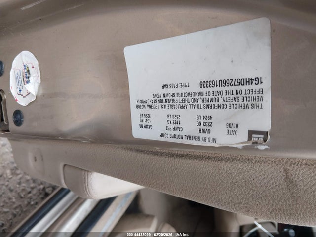 Aukcja sprzedaży 2006 Buick Lucerne Cxl, vin: 1G4HD57266U163339, numer aukcji: 44438099