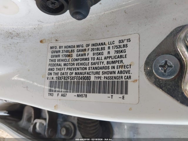 Honda Civic Lx 2015 19XFB2F5XFE049080 Image 9