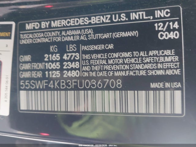 2015 MERCEDES-BENZ C 300 55SWF4KB3FU036708 Photo 8