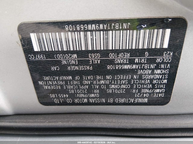 JN1BJ1AW9MW668108 Nissan Rogue Sport S Awd Xtronic Cvt