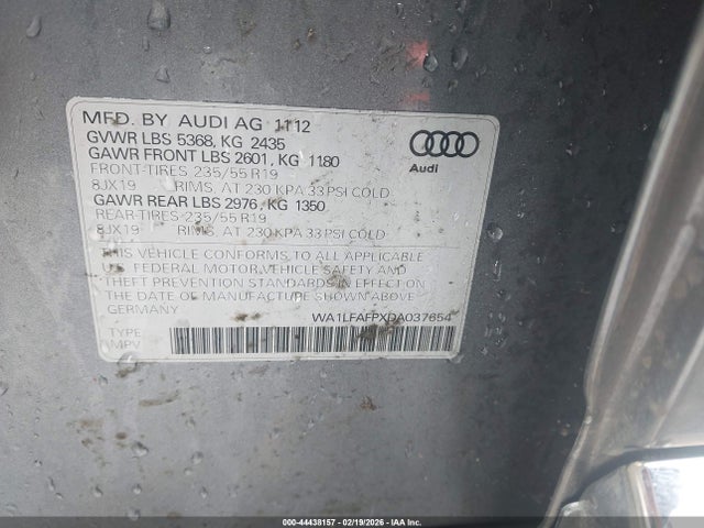 2013 AUDI Q5 WA1LFAFPXDA037654 Photo 8