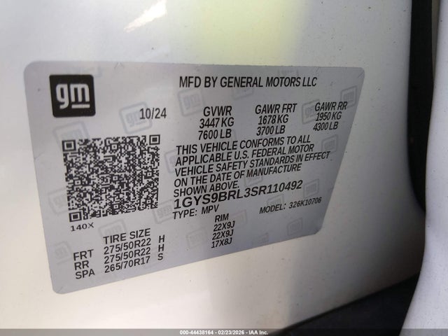 2025 CADILLAC ESCALADE 1GYS9BRL3SR110492 Photo 8