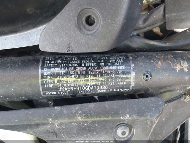 2016 KAWASAKI EN650 JKAENEB10GDA13986 Photo 9