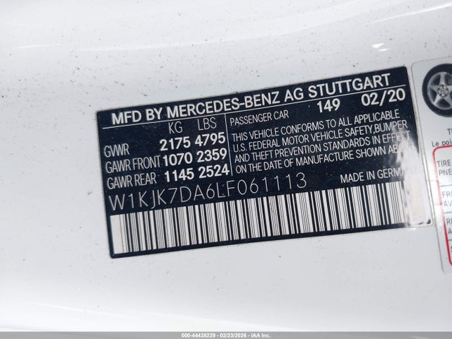 W1KJK7DA6LF061113 Mercedes-Benz SL 550