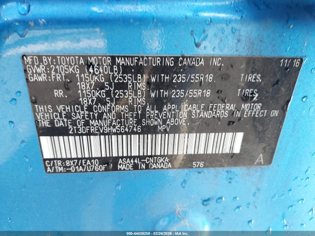 Toyota Rav4 Limited 2017 2T3DFREV9HW564746 Image 9