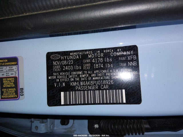 KMHLW4AK8PU018926 Hyundai ELANTRA N