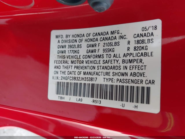 Honda Civic Ex-t 2018 2HGFC3B32JH353817 Image 9
