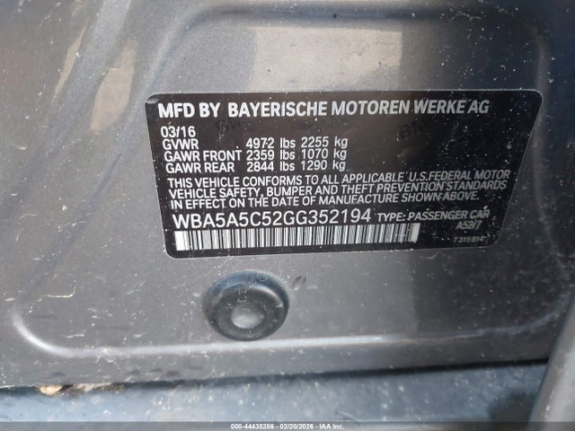 WBA5A5C52GG352194 BMW 528I