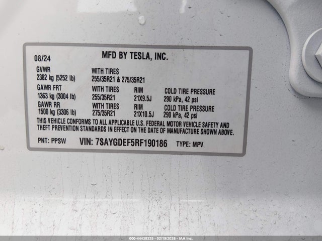 2024 TESLA MODEL Y 7SAYGDEF5RF190186 Photo 8