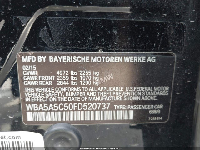 BMW 528I 2015 WBA5A5C50FD520737 Image 9