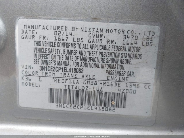 Nissan Versa Note Sv 2014 3N1CE2CP1EL418082 Image 9