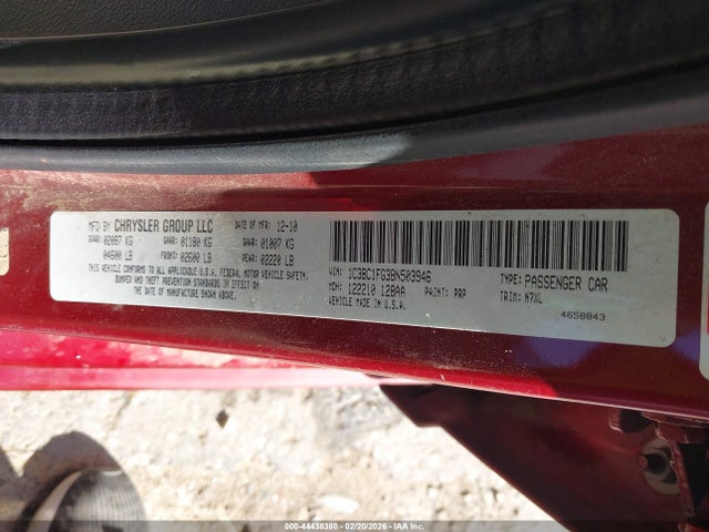 2011 Chrysler 200 Touring მანქანა იყიდება აუქციონზე, vin: 1C3BC1FG3BN503946, აუქციონის ნომერი: 44438380