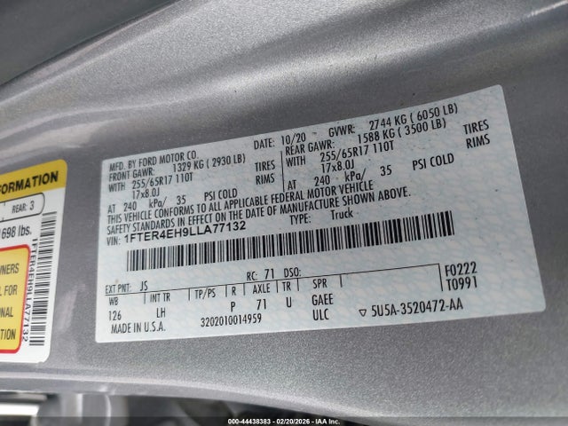 1FTER4EH9LLA77132 Ford Ranger Xlt