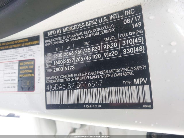 Aukcja sprzedaży 2018 Mercedes-benz Gle 350, vin: 4JGDA5JB2JB016567, numer aukcji: 44438386