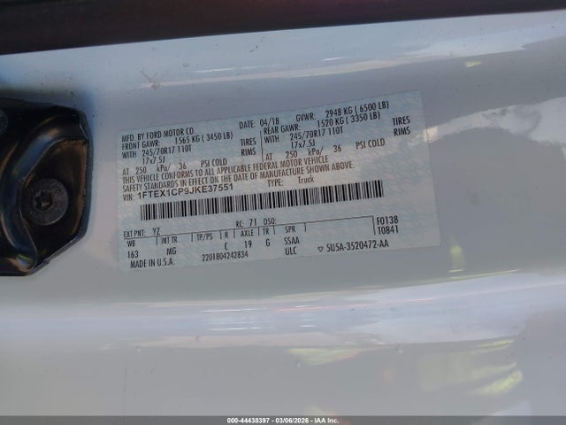 Ford F-150 Xlt 2018 1FTEX1CP9JKE37551 Image 9
