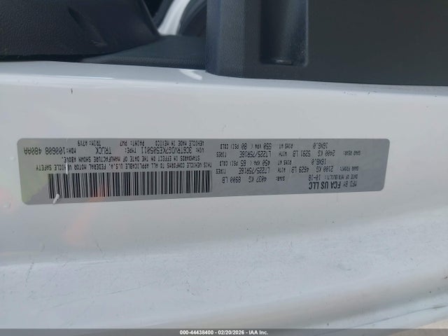 44438400 :رقم المزاد ، 3C6TRVDG7KE505011 vin ، 2019 Ram Promaster 2500 High Roof 159 Wb مزاد بيع