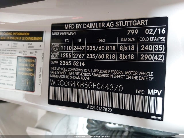 2016 MERCEDES-BENZ GLC 300 WDC0G4KB6GF064370 Photo 8