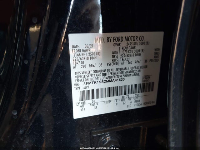 3FMTK1SS2MMA41630 Ford Mustang Mach-e Select