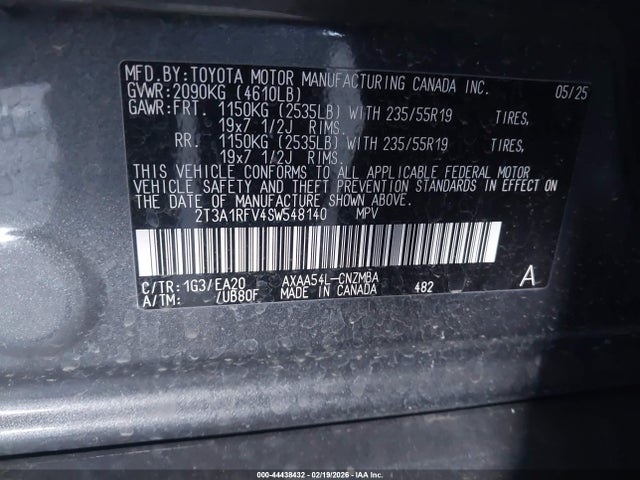 2T3A1RFV4SW548140 Toyota Rav4 Xle Premium