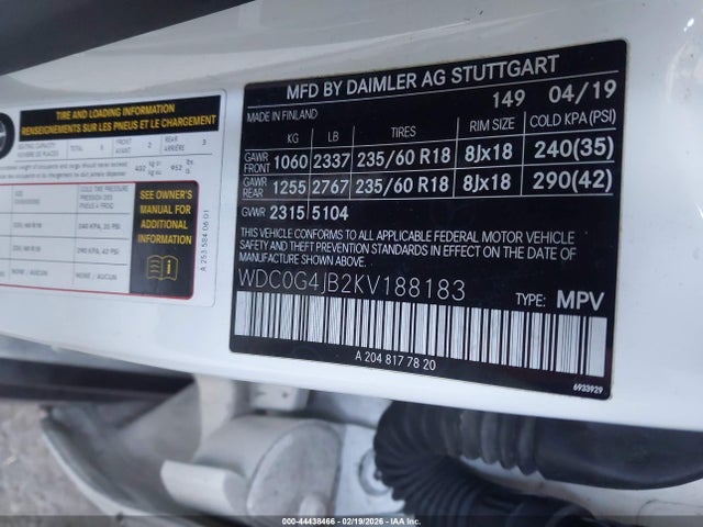 WDC0G4JB2KV188183 Mercedes-Benz GLC 300