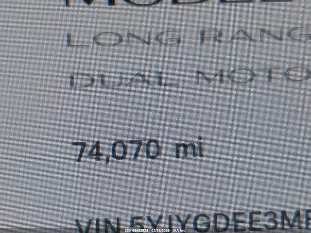 Aukcja sprzedaży 2021 Tesla Model Y Long Range Dual Motor All-wheel Drive, vin: 5YJYGDEE3MF074658, numer aukcji: 44438524