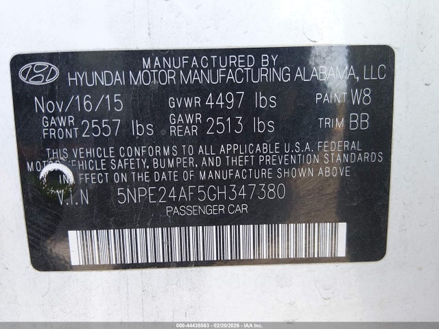 Hyundai SONATA SE 2016 5NPE24AF5GH347380 Image 9