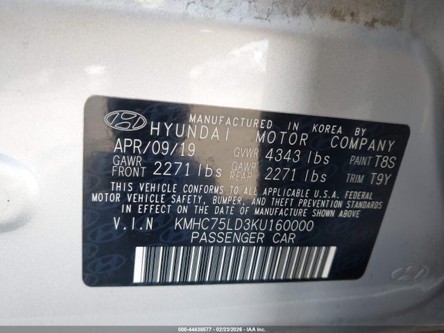 2019 HYUNDAI IONIQ PLUG-IN HYBRID KMHC75LD3KU160000 Photo 8