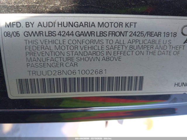 2006 AUDI TT TRUUD28N061002681 Photo 8