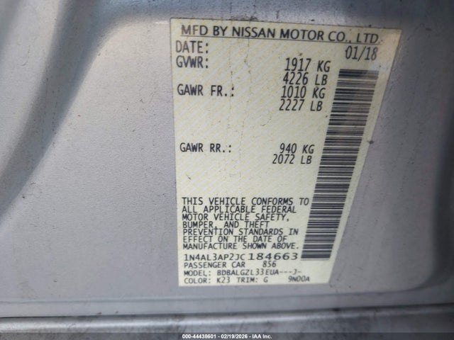 2018 NISSAN ALTIMA 1N4AL3AP2JC184663 Photo 8