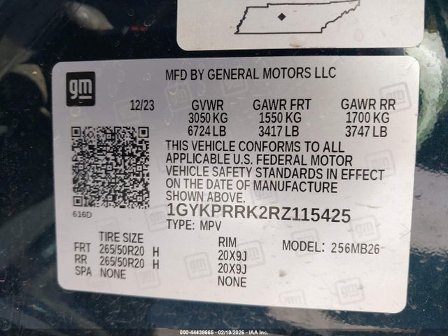 Продаж на аукціоні авто 2024 Cadillac Lyriq Luxury W/1sd, vin: 1GYKPRRK2RZ115425, номер лоту: 44438665
