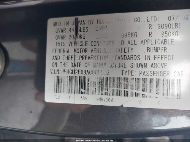 Продаж на аукціоні авто 2010 Acura Tsx 2.4, vin: JH4CU2F68AC005003, номер лоту: 44438710