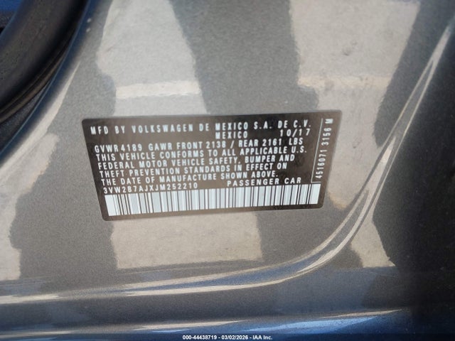 3VW2B7AJXJM252210 Volkswagen Jetta 1.4t S