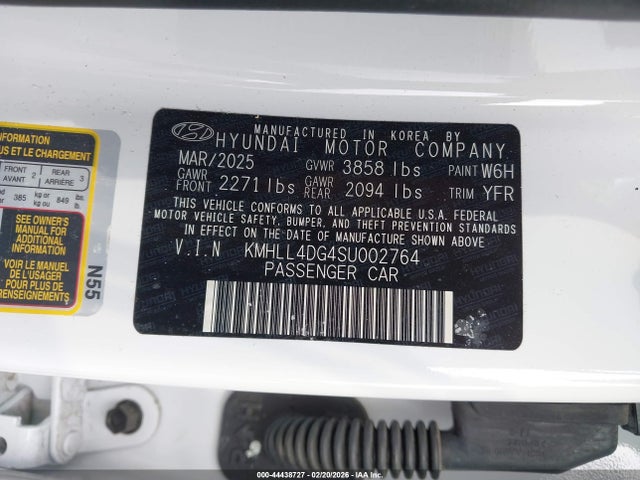 Продаж на аукціоні авто 2025 Hyundai Elantra Se, vin: KMHLL4DG4SU002764, номер лоту: 44438727