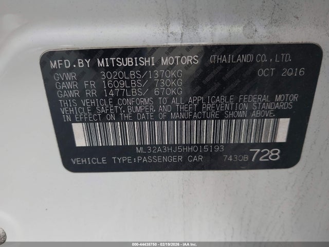 2017 MITSUBISHI MIRAGE ML32A3HJ5HH015193 Photo 8
