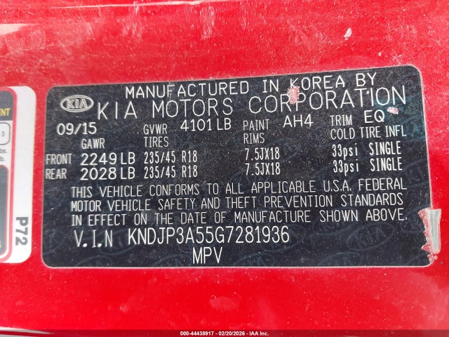 KNDJP3A55G7281936 KIA SOUL +
