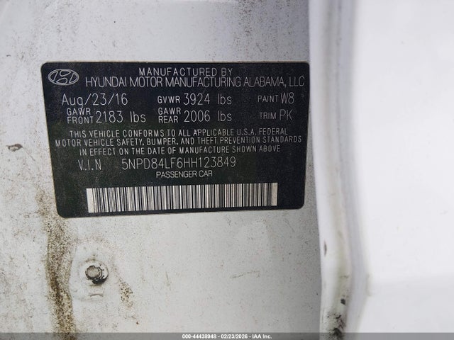 Продажа на аукционе авто 2017 Hyundai Elantra Se, vin: 5NPD84LF6HH123849, номер лота: 44438948