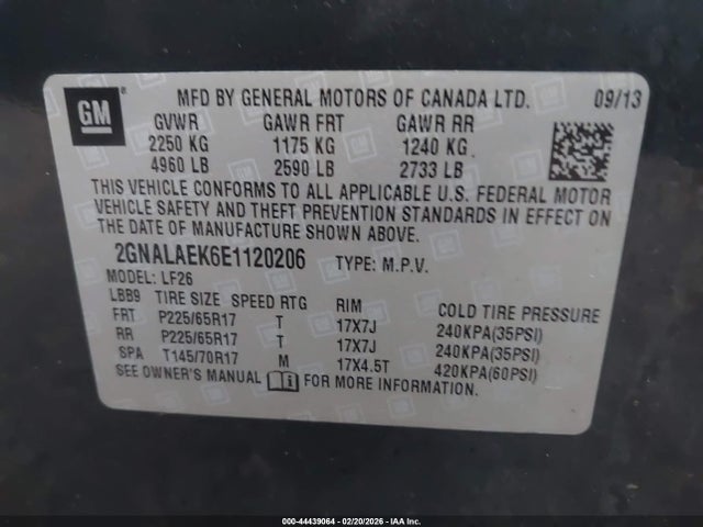 Aukcja sprzedaży 2014 Chevrolet Equinox Ls, vin: 2GNALAEK6E1120206, numer aukcji: 44439064
