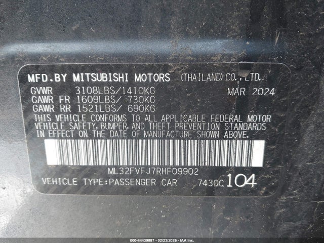 2024 MITSUBISHI MIRAGE G4 ML32FVFJ7RHF09902 Photo 8