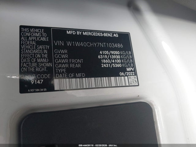 2022 MERCEDES-BENZ SPRINTER 2500 W1W40CHY7NT103486 Photo 8