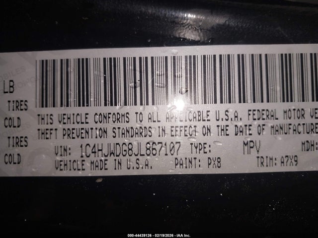 2018 JEEP WRANGLER JK UNLIMITED 1C4HJWDG8JL867107 Photo 8