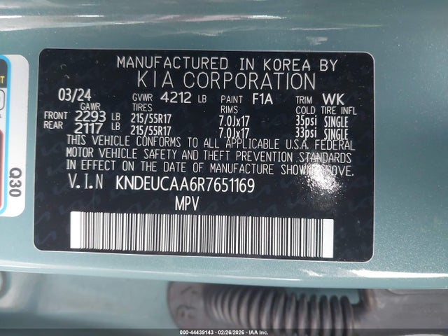 44439143 :رقم المزاد ، KNDEUCAA6R7651169 vin ، 2024 Kia Seltos S مزاد بيع