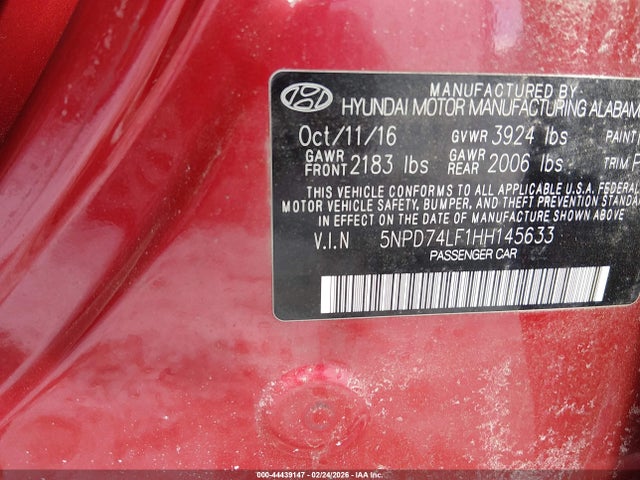 2017 HYUNDAI ELANTRA 5NPD74LF1HH145633 Photo 8